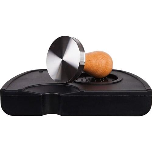Coffee Tamper 58mm Espresso Machine Portafilter Leveler Stainless Steel Barista Powder Tamper Tool Set with Silicone Mat