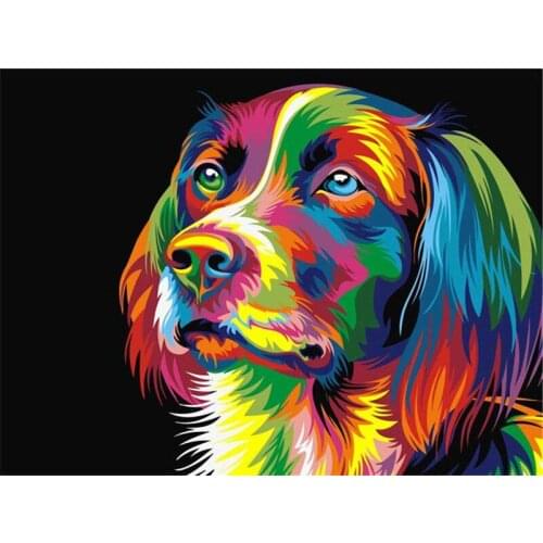 Colorful Animal Dog Poster Art Paintings Canvas Poster Print # Picture Home Decor Wall Art