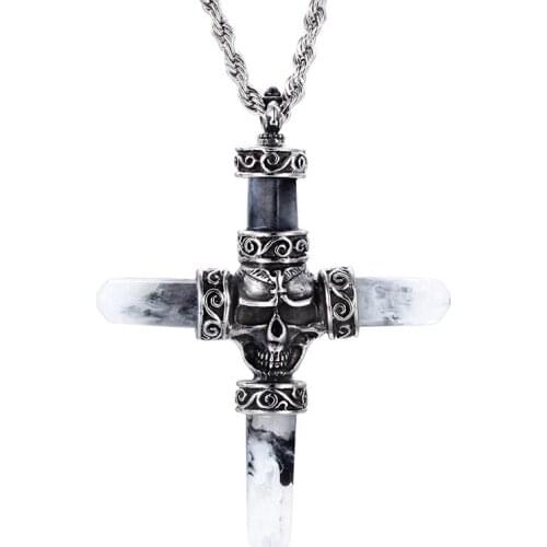 Pendant Mens Style Mens Style Decorative Retro Fashion Mens Skull Cross