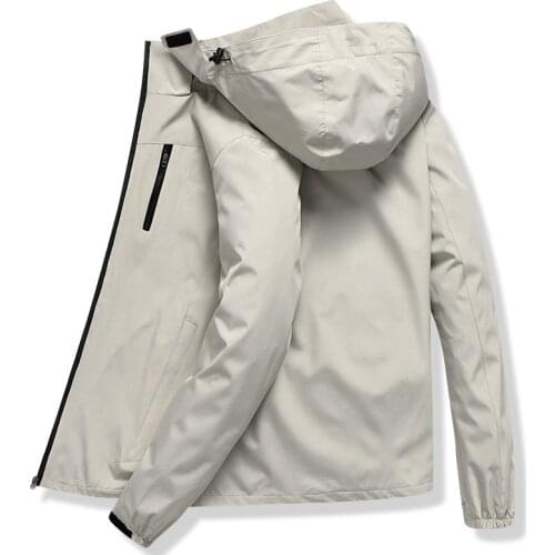 Jacket Men Waterproof Hooded Breathable Casual Jacket Spring Autumn Outwear Windbreaker Tourism Mountain Raincoat 7XL Clothing