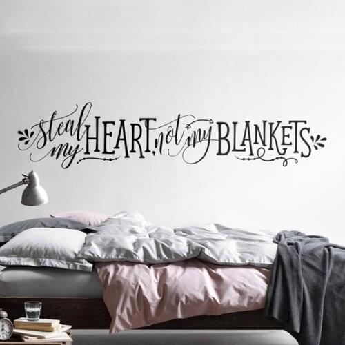 Wall Quote Decal - Steal my heart, not my blankets Vinyl Wall Decal, Vinyl Quote, Wall Sticker, Funny Wall Quote, A13-028