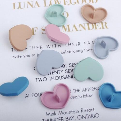 New Arrival 10pcs/lot 16*20mm Rubber Enamel Alloy Lovely Heart Buttons Charms Ornament Accessories Fit Earring Necklace handbag
