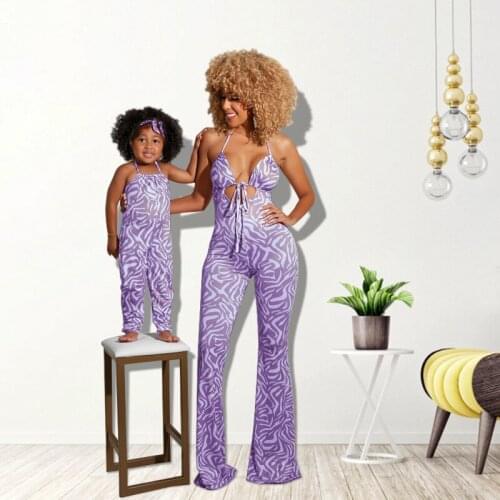 Matching Family Outfits 2021 New Mom And Me Romper Mother Daughter Clothes Family Looking Jumpsuit Fashion Summer Clothing 1-6Y