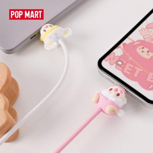 POP MART Sweet Bean Animal Babies cable for apple or Type-C for Android celphone Cute Action Kawaii Gift Kid Toy Free Shipping