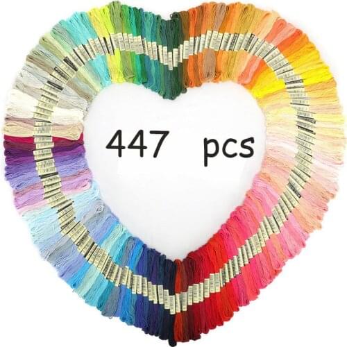 Multicolor Embroidery Thread Cross Stitch Floss Threads Cotton Sewing Skeins Skein Kit DIY Sewing Tool 50/100/150/200/447pcs