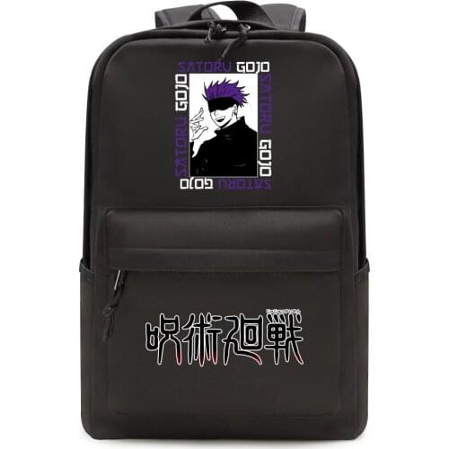 Jujutsu Kaisen Backpack Cool Gojo Satoru Pattern Printed Backpack Teens Fashion Outdoor Backpack Students Daily School Bag