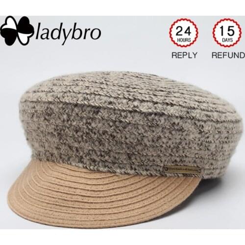 Ladybro Autumn Winter Hat Women Knitted Beret Hat Female Warm Hat Painter Bonnet Cap Letter Casual Casquette Chapeu Feminino