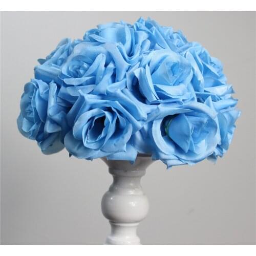 SPR Free shipping Bride holding -sky blue-15cm*10pcs wedding kissing flower ball party decoraion Hotel Arcade ornaments
