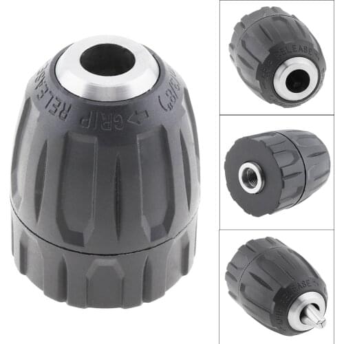 3/8in Keyless Drill Chuck Air Electric Cordless 1/32-3/8in 24 UNF 0.8-10mm Quick Drill Bit Screwdriver Rotary Conversion Tool