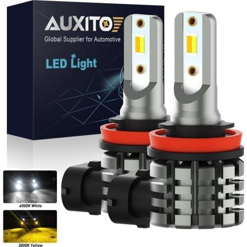 2000LM H8 Led Fog Light Bulb Canbus H11 3000K Yellow 6000K White Car Fog Lamps DRL For VW Golf 4 5 6 7 Passat Toyota BMW E46 E39