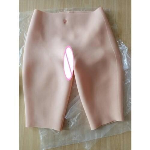 Fifth Cropped Silicone Realistic Vagina Panty Shemale Crossdresser Pussy Pants Transgender Artificial Sex Fake Enhancer Hip 1G