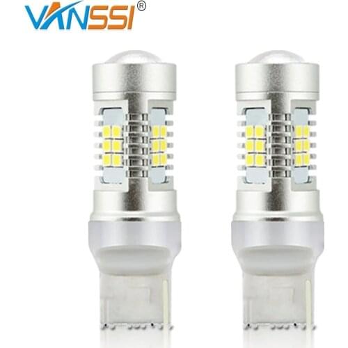 VANSSI 2pcs T20 W21W 7440 Car LED Bulb 7440NA WY21W LED Car Turn Signal Light Bulbs White Reverse/Backup DRL Tail Lamps DC12-24V