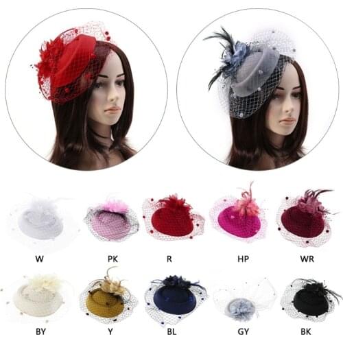 Fascinators Hair Clip Headband Pillbox Hat Bowler Feather Veil Wedding Party New
