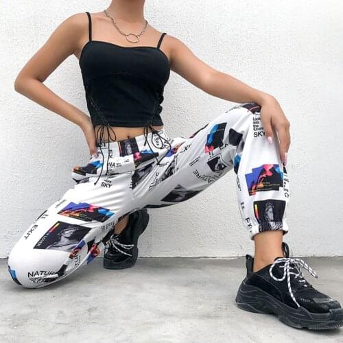 High Waist Camouflage Pants Women Men Streetwear Cargo Pants Loose Jogger Trousers Sweatpants New