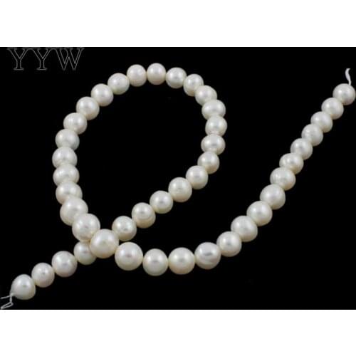 YYW High Quality 9-10mm 100% Natural Freshwater Pearl Beads white Pearl Round Loose Beads DIY Necklace Bracelat Jewelry Making
