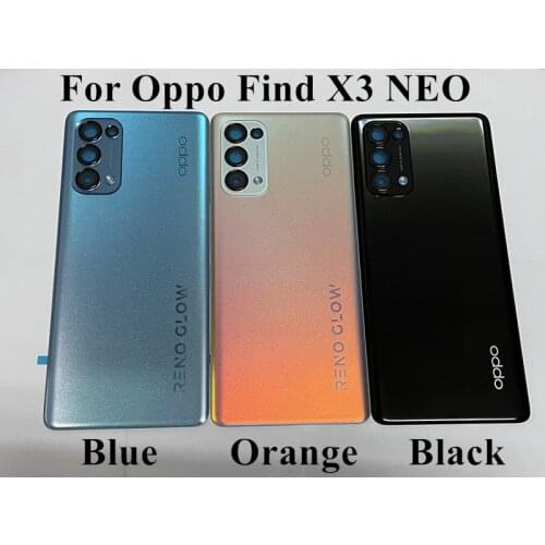100% Original For Oppo Find X3 neo Rear Battery Back Cover with logo Panel Rear Door Housing Case with adhesive for findx3neo