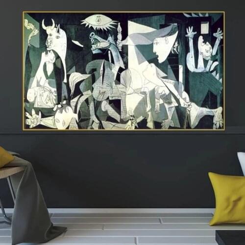 Famous Guernica-picassos Canvas Oil Painting Copy Wall Poster Art Prints Picasso Picture Home Wall Decoration
