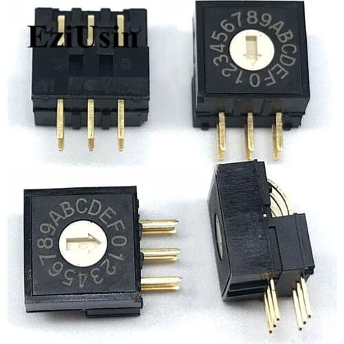 0-F 16 Rotary Coding Knob Switch DIP 6pins no Shank 3:3 PCB Switching RV3A-16R-V-B 6p