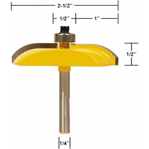 1pc 1/4" Shank Raised Panel Router Bit Door Cove 2-1/2" Diameter Woodworking Cutter Tenon Knife for Wood Tools MC01052