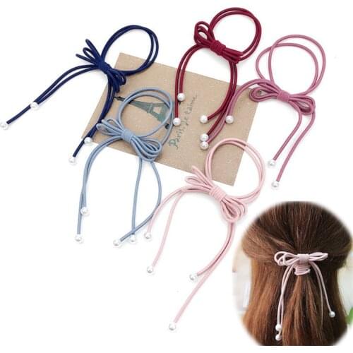 1PCS Elegant Bamboo Elastic Hair Bands Toys For Girls Handmade Knot Bow Two Rope Headband Scrunchy Hair Accessories For Women