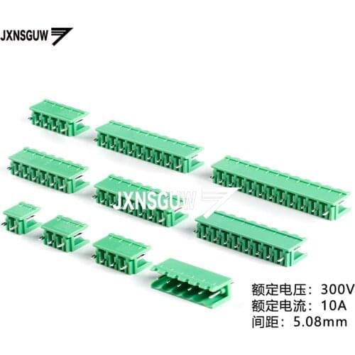 10PCS KF2EDGV-5.08-2P 3P 4P 5P 6P 7P 8P 9P 10P 12P Straight pin socket 5.08mm spacing Plug-type Terminal block