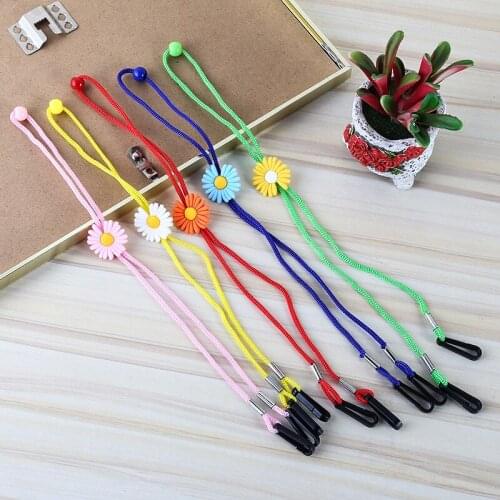 10PCS Cartoon Adjustable Face Mask Lanyard Handy Convenient Safety Mask Ear Holder Rope Child Mouth Cover Rope Colorful 9 Ribbon