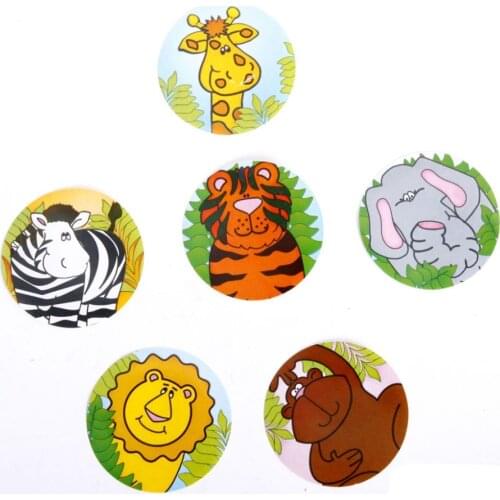100pcs/Roll Jungle Animals Hand Made Self Adhesive Sealing Sticker Labels for Tins Boxes Bags Gift Cake Baking Sealing Sticker