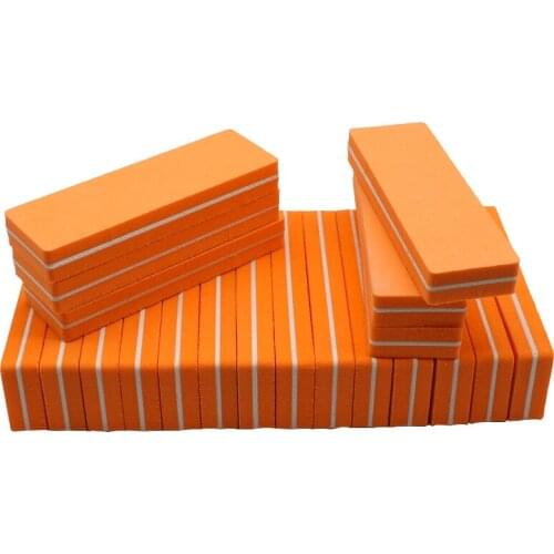 12Pcs/Lot 100/180 Buffer Block Orange Mini Cuboid Professional Nail File For UV Gel Polish File Sandpaper Manicure Tools Set 9cm
