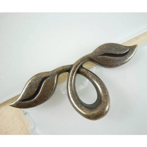 2" Dresser Pull Drawer Pulls Handles Knob Antique Bronze Black Rustic Kitchen Cabinet Knobs Handle Unique Leaf Furniture 50mm