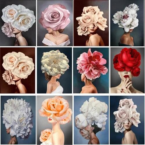 5D DIY diamond painting Full square/round Flower hair girl Embroidery Pattern 3D Cross stitch kits mosaic wall stickers