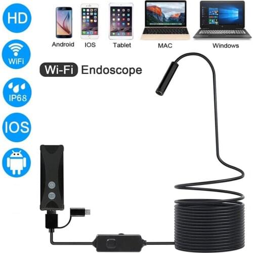 8mm WIFI Endoscope 1.3MP Mini Waterproof Wireless Inspect Camera 3 in 1 Borescope Camera with 6 LED for Android PC IOS Endoscope