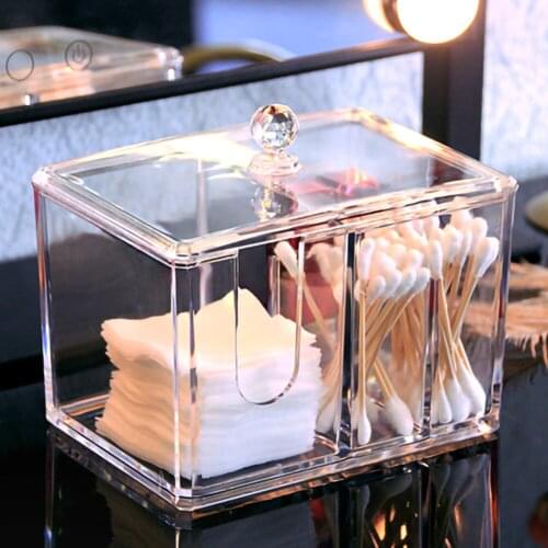 Acrylic Cotton Storage Box Desktop Cotton Swab Storage Box