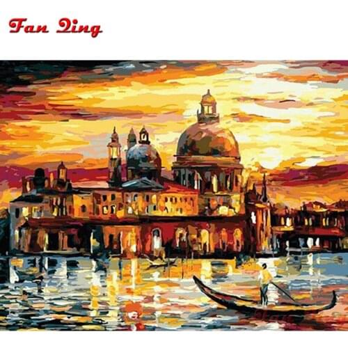 Diy Diamond Paintings Scenic Views Of Venice Canal Boat Italy Town Landscape Picture Needlework Diamond Mosaic Embroidery Craft