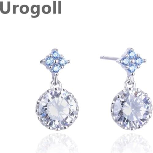 Noble Earring New 925 Sterling Silver Jewelry Women Girl Zircon Silver Earrings For Party Office Dress Up Gift For Lady