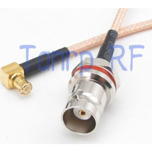 50CM Pigtail coaxial jumper cable RG316 20in mini BNC female nut bulkhead to MCX male right angle RF adapter connector
