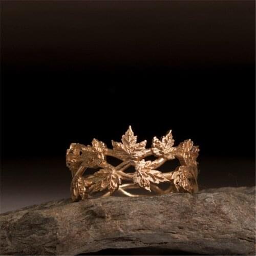Leaf Ring High Quality Brand Designer vine maple leaf oak leaf branch twig tree Ring Goth Jewelry