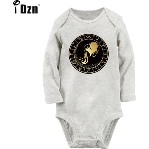 Constellation Aquarius Capricorn Scorpio Newborn Baby Boys Girls Outfits Jumpsuit Print Infant Bodysuit Clothes 100% Cotton Sets