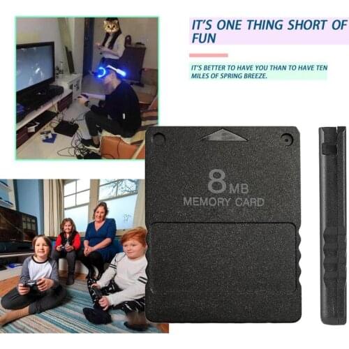 Compact Design Black 8MB Memory Card Memory Expansion Card Suitable for Playstation 2 PS2 Black 8MB Memory Card