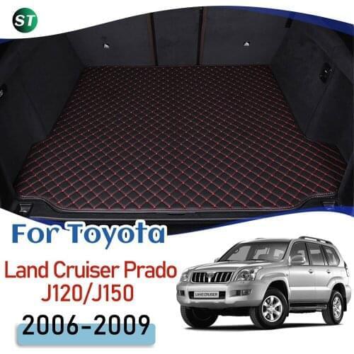Custom Leather Car Trunk Mats Rear Trunk Floor Mat For Toyota Prado J120 J150 2006-2009 Tray Carpet Cargo Liner Accessories