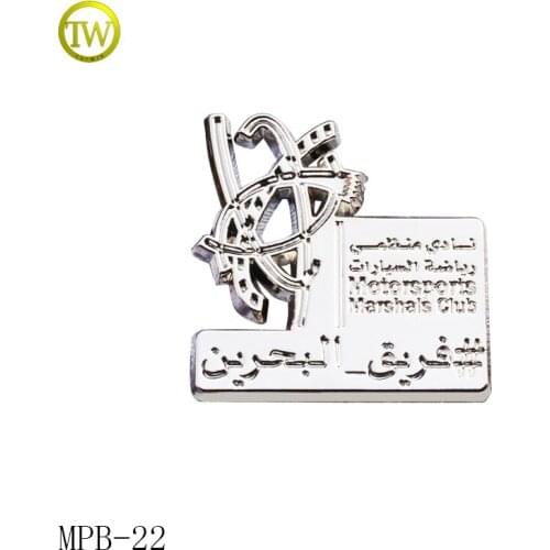 Custom metal misty gold badge clip safety pin for garment