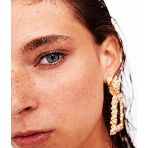 Fashion Hyperbole Statement Earrings Big Metal Geometric Pendant Earrings For Women Hanging Dangle Earrings Drop Earing