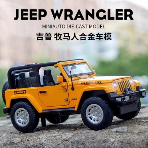 1:32 Wrangler Jeep Alloy Car Model Childrens Toy Car Sound And Light Simulation Off-Road Vehicle Car Model Decoration Boy Gift