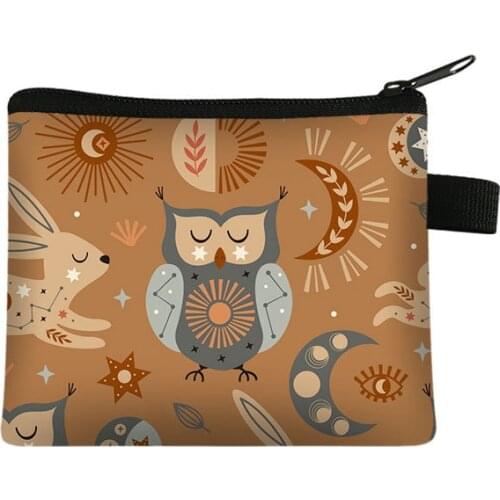 Cartoon Animal Fashion Printing Childrens Zero Wallet Student Polyester Card Bag Coin Storage Bag Hand Bag Coin Purse Mini Bag