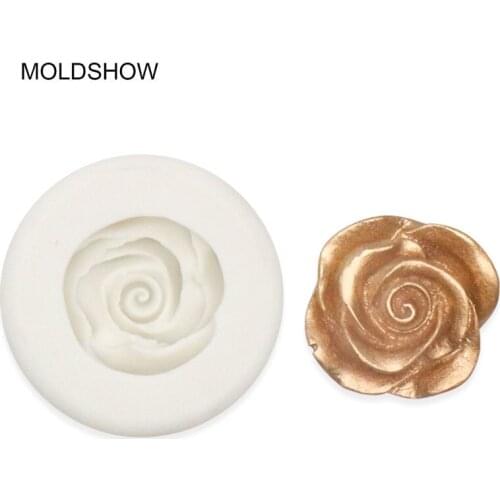 MOLDSHOW Rose Flower Handmade Soap Mould DIY Fondant Chocolate Cake Decorating West Point Baking Tools Clay Resin Silicone Mold
