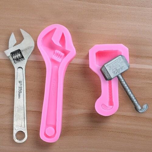 Molde de silicona con forma de martillo Thor para decoración de tartas Fondant molde 3D para galletas, Material de calidad alim