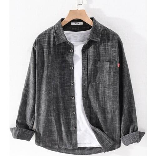 Spring and autumn 2020 new style long sleeve pure cotton men shirt fashion solid shirts for men casual comfortable shirts male