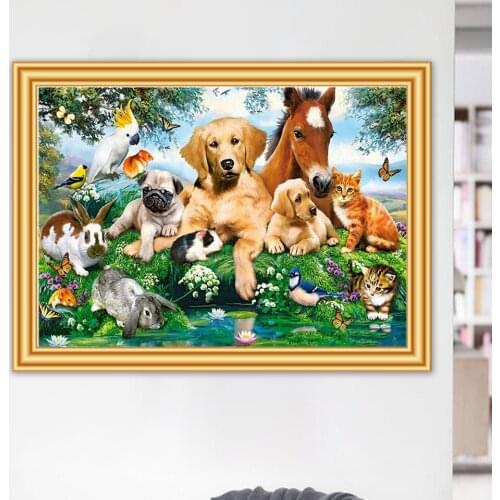 DIY 5D Diamond Painting Kit Horse Dog Cat Parrot Birds Full Drill Embroidery Mosaic Art Picture of Rhinestones Decor New Arrival