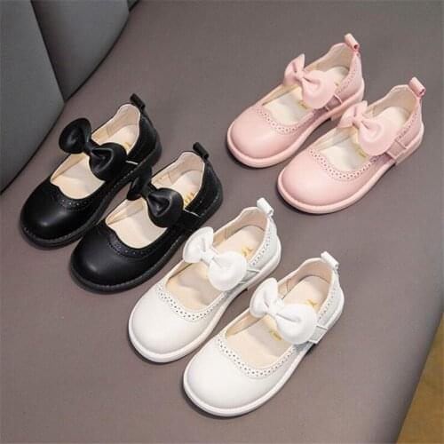 Spring and autumn new girls bow cute princess shoes soft soled childrens casual shoes fashion student shoes