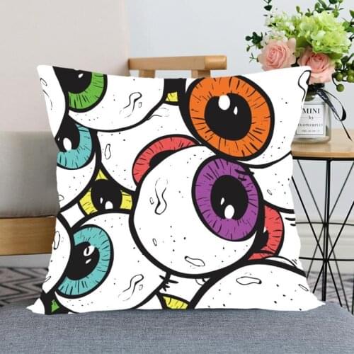 New Arrival Art Picture Eye Pillowcase Wedding Decorative Pillow Cover Custom Printed Soft Satin Fabric Pillow Cases Not Fade