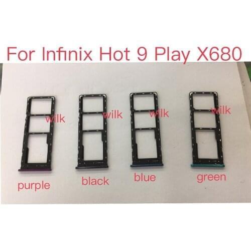NEW Sim Tray Holder For Infinix Hot9 Play X680 SIM Card Tray Slot Holder Adapter Socket Repair Parts